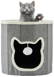 Zedelmaier Tierhaus Katzenhöhle, Katzenhaus,Katzenbetten, mit Spielball, Abnehmbar Waschbares Kissen