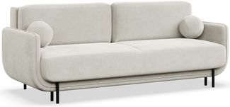 Selsey 'Ovals' 3-Sitzer Schlafsofa mit Samt, Creme