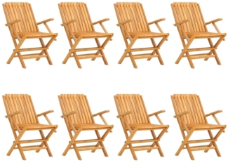 vidaXL Gartenstühle 8 Stk. Klappbar 61x67x90 cm Massivholz Teak 3155057