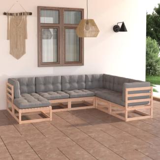 vidaXL 7-tlg. Garten-Lounge-Set mit Kissen Massivholz Kiefer 3076754
