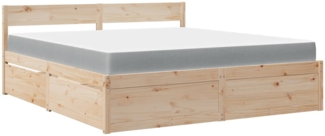 vidaXL Bett mit Schubladen und Matratze 180x200 cm Massivholz Kiefer 3281889