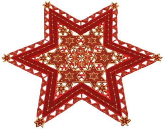 Haus und Deko Tischdecke Sterne Weihnachten Deckchen Advent bestickt Untersetzer Mitteldecke (1-tlg)