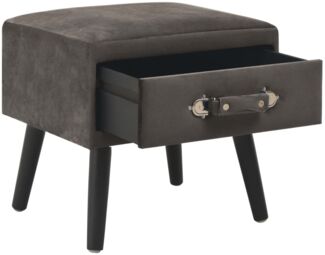 Nachttisch Nachtschrank Grau 40x35x40 Samt
