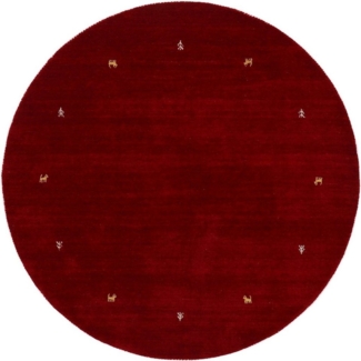 carpetfine Wollteppich Gabbeh Uni, rund, Höhe: 15 mm, reine Wolle handgewebt, Gabbeh Tiermotiv warmes Raumklima viele Größen