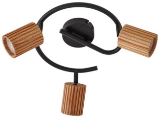 Lindby Deckenstrahler Stralino, Holz IP20, 3 x 10 W LED