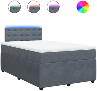 vidaXL Boxspringbett mit Matratze Dunkelgrau 120x200 cm Samt 3290023