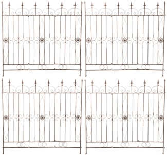 CLP 4er Set Gartenzäune Mangold,antik braun