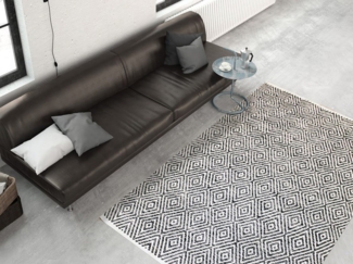 calo-deluxe Teppich Luba 333, rechteckig, Höhe: 7 mm, reine Baumwolle, Wohnzimmer