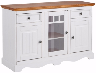 loft24 Sideboard Monty, Anrichte Mehrzweckschrank aus Kiefer Landhausstil