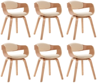 vidaXL Esszimmerstühle 6 Stk. Bugholz und Kunstleder 3054817