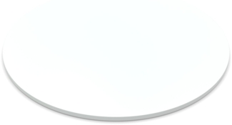 Dekor Spanplatte 19mm Tischplatte rund melaminharzbeschichtet weiß mit ABS Kante Umleimer - Größe 140 x 140 cm - Höhe 1,9 cm - Farbe Icy White