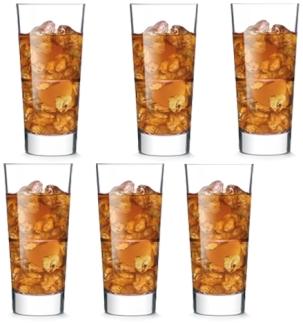 6er Set Longdrinkgläser á 35 cl aus gehärtetem Glas / Trinkglas / Trinkbecher / Longdrink / Softdrinkglas