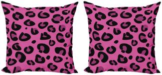 Abakuhaus Kissenbezüge Modern Accent Doppelseitiger Digitaldruck, (2 Stück), Hot Pink Leopard Tierhaut