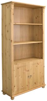 OTTO home Regal Tessin, Standregal, Bücherregal, aus massiver Kiefer, Breite 90 cm, Höhe 181 cm, mit Türen