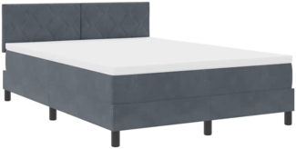 vidaXL Boxspringbett mit Matratze Dunkelgrau 160 x 200 cm Stoff 3339249