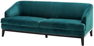 Casa Padrino Luxus Wohnzimmer Sofa Meergrün / Schwarz 195 x 90 x H. 75 cm - Luxus Möbel