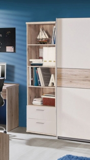 Bücherregal Regal Standregal Kinderzimmer sandeiche weiß 60cm