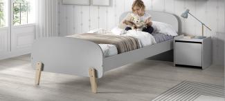 Einzelbett Kiddy 205,5 x 72,5 x 95 cm Nachtkonsole MDF Grau