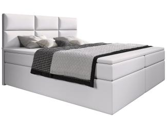 Boxspringbett Carre mit USB 120x200 H4 Weiß