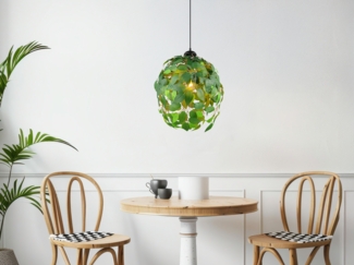 Reality Leuchten LED Pendelleuchte, Dimmfunktion, LED wechselbar, warmweiß, Ausgefallen-e Blatt-lampe hängend für über-n Esstisch-lampe, Ø 38cm