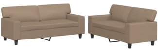vidaXL 2-tlg. Sofagarnitur Cappuccino-Braun Kunstleder 3201918