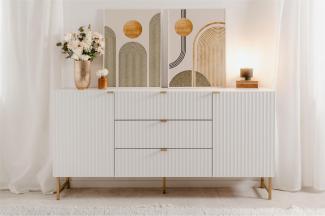 Sideboard >Elwood< in Weiß matt - 179x90x40.5cm (BxHxT)