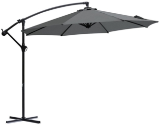 Sekey Ampelschirm 3m Sonnenschirm mit Kurbel, Sonnenschutz UV50+, mit Kreuzständer, LxB: 300,00x300,00 cm, wasserdicht, Rund, für Terrasse oder Garten