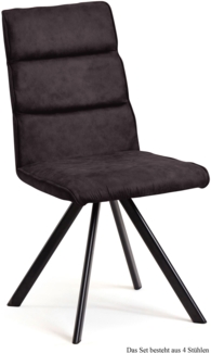Esszimmerstuhl drehbar (4er-Set) Dessa 47x92x60 Schwarz/Espresso