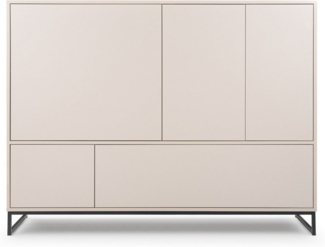 Deine Möbel 24 Kommode GENEVE Sideboard 160 cm breit GENEVE-Kollektion (Soft Close, 1 St, Sandbeige Beige Dunklegrün), ideal für Schlafzimmer Flur Wohnzimmer