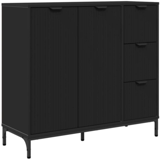 vidaXL Sideboard Schwarz 89,5 x 33 x 82 cm Holzwerkstoff 883455
