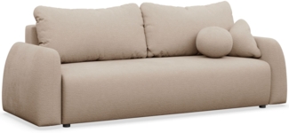 Selsey 'Nubelle' Sofa 3-Sitzer mit Schlaffunktion & Stauraum, Chenille, beige