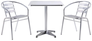 Vente-unique - Garten-Essgruppe Aluminium: Tisch quadratisch + 2 Stühle - MONTMARTRE von MYLIA