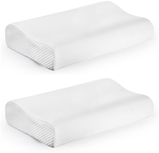 Esun Nackenstützkissen Kopfkissen Memory Foam Kissen, Orthopädisches Nackenstützkissen, Füllung: Rückstellschaum, Seitenschlafer Rückenschlafer Bauchschlafer, Set, für Seiten Rücken Bauchschläfer (57 x 35 x 9/11cm)