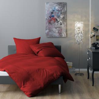 Lorena Mako-Satin Bettwäsche Venedig burgund|200x200 cm + 2x 80x80 cm