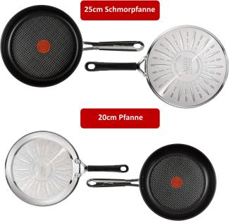 Tefal E30- Set 10 | Jamie Oliver Pfannenset | 4 teilig | Wok 28cm + Pfanne 24 mit Pfannenschoner und Wender