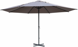 Gardissimo Marktschirm Sonnenschirm Kurbelschirm Gartenschirm anthr. 5 m mit Kurbel 500 cm, Spar-Set, inkl. Plattenständer, inkl. Ständer
