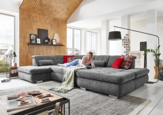 Die PlanBar Ecksofa MP-IN17004 U-Form, wahlweise mit Funktionen, Federkern-Polsterung