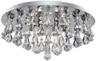 Hanna 8Flammige Chrom Kristall Deckenleuchte, G9 chrom klar