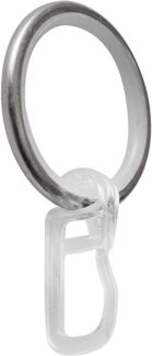 Garduna Gardinenring Edelstahl-Optik, für Ø16 & Ø20mm Gardinenstangen, (Set, 20-St, im Set à 20 oder 100 Stück mit Gleiteinlage)