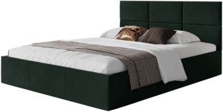 Selsey 'Nestio' Polsterbett mit Bettkasten, Samt, dunkelgrün, 140x200