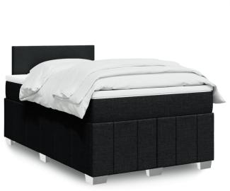 vidaXL Boxspringbett mit Matratze Schwarz 120x200 cm Stoff 3289330