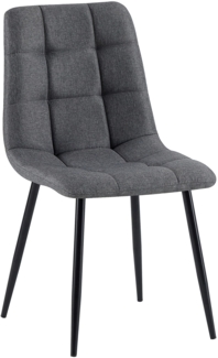 Esszimmerstuhl FANOR - Stoff Dunkelgrau 45 x 55 x 84 cm | Essstühle Esszimmerstühle Küchenstühle Wohnzimmerstühle