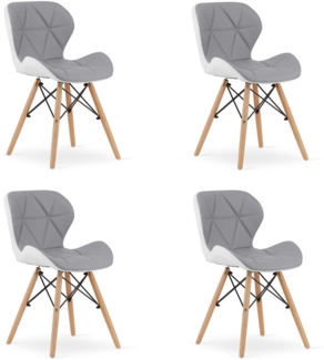Valora WAKO Stuhl Modernes Design Grau-Weiß x4