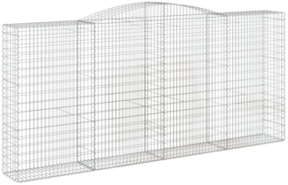vidaXL Gabione mit Hochbogen 400x50x180/200 cm Verzinktes Eisen 153539