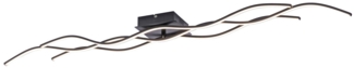 LED Deckenlampe, Wellen Design, schwarz, Länge 137,5 cm