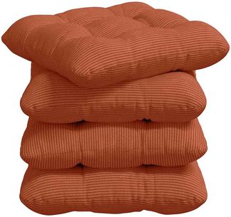 vidaXL Sitzkissen 4 pcs Rot-Orange 40 x 40 cm Cordstoff 42015102