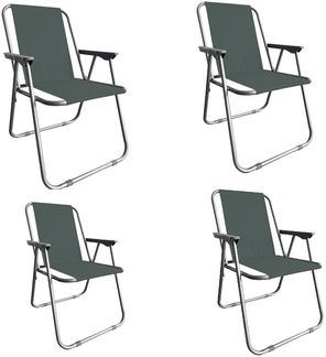 Campingstuhl Anglersessel Gartenstuhl Sessel mit Armlehne dunkelgrau 4er Set