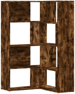 vidaXL Eck-Bücherregal 4 Etagen Räuchereiche 85x85x140cm Holzwerkstoff 3307814