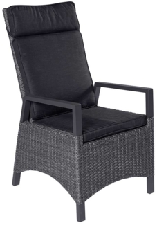 Gartensessel Keramo Dining, Rattan, Grau, Schwarz, 58 x 109 x 66 cm
