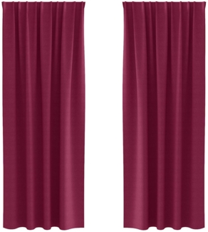 vidaXL Verdunkelungs-Vorhänge mit Ringen Weinrot Polyester 4107466